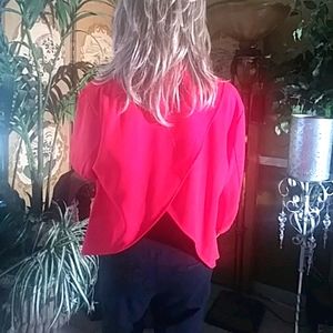 SALE  BRAND NEW Red crop cascade top